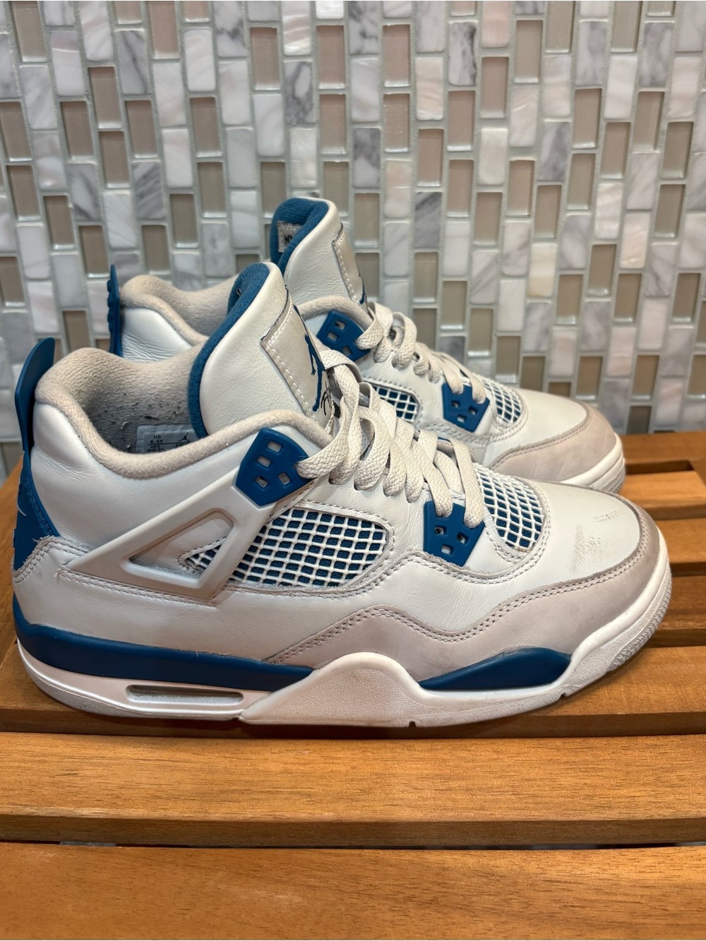 Air Jordan 4 Retro Military Blue Shoes Mens 6.5